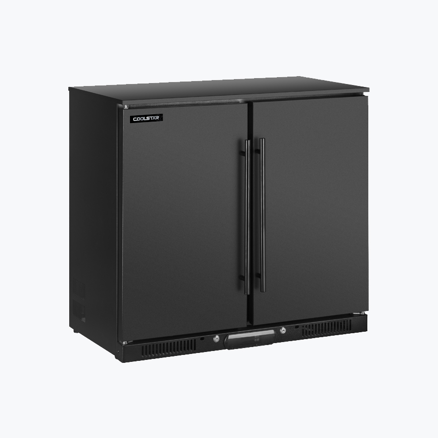 DOUBLE SOLID DOOR BOTTLE COOLER_BLACK