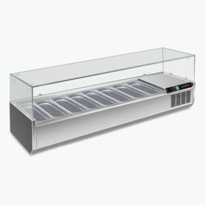 COUNTER TOP SALAD RAIL - SS LID 8 GN1/3
