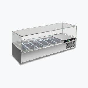 COUNTER TOP SALAD RAIL - GLASS COVER 6 GN1/3