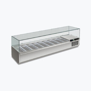 COUNTER TOP SALAD RAIL - GLASS COVER 9 GN1/3